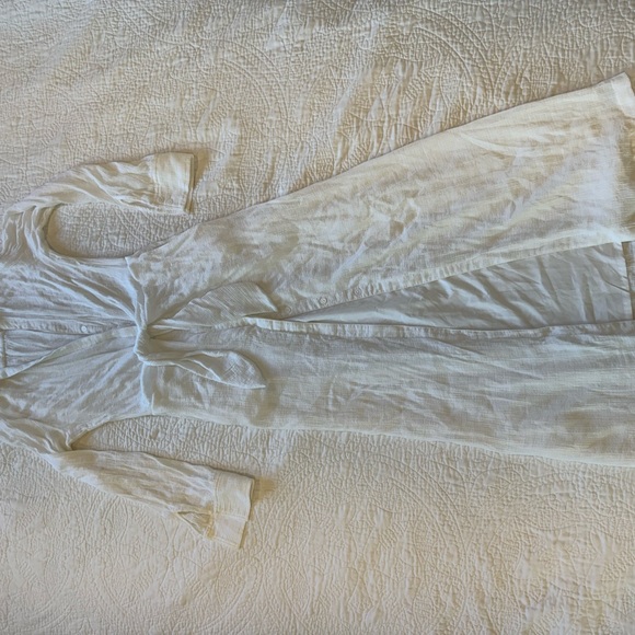 BROCHU WALKER The Madsen Maxi Dress White Tie Front Size Medium - Picture 6 of 7